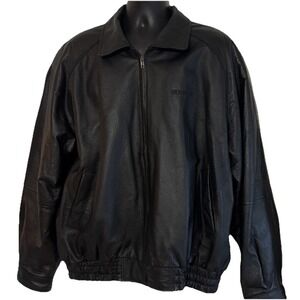 Burk's Bay XXL Genuine Leather Bomber Flight Pilot Jacket "Buckeye"embroidered‎